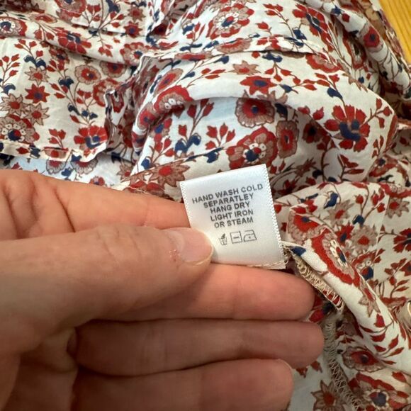 Xirena Dalyn Dress Women's XS Tiered Floral Red Spark Cotton Silk Blend NWT - Picture 14 of 15